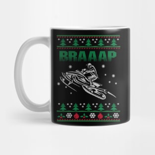 Braaap Snowmobiling Ugly Christmas Sweater Mug